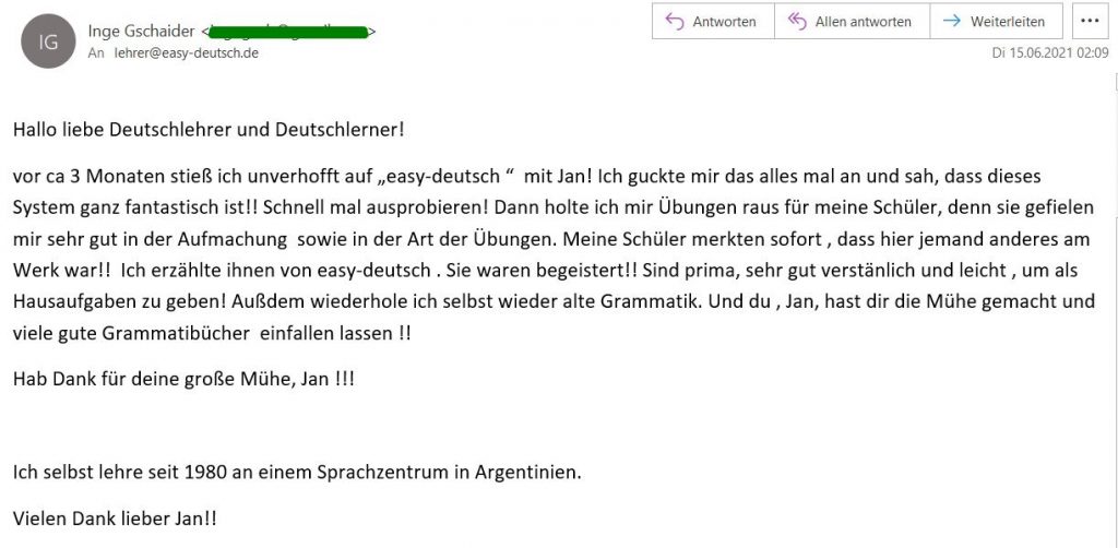 Kundenmeinung Email 1 Inge