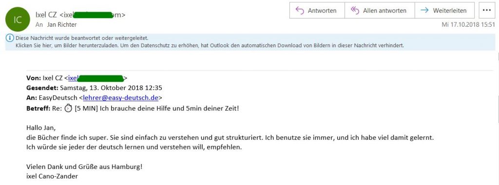 Kundenmeinung Email 6 Ixel